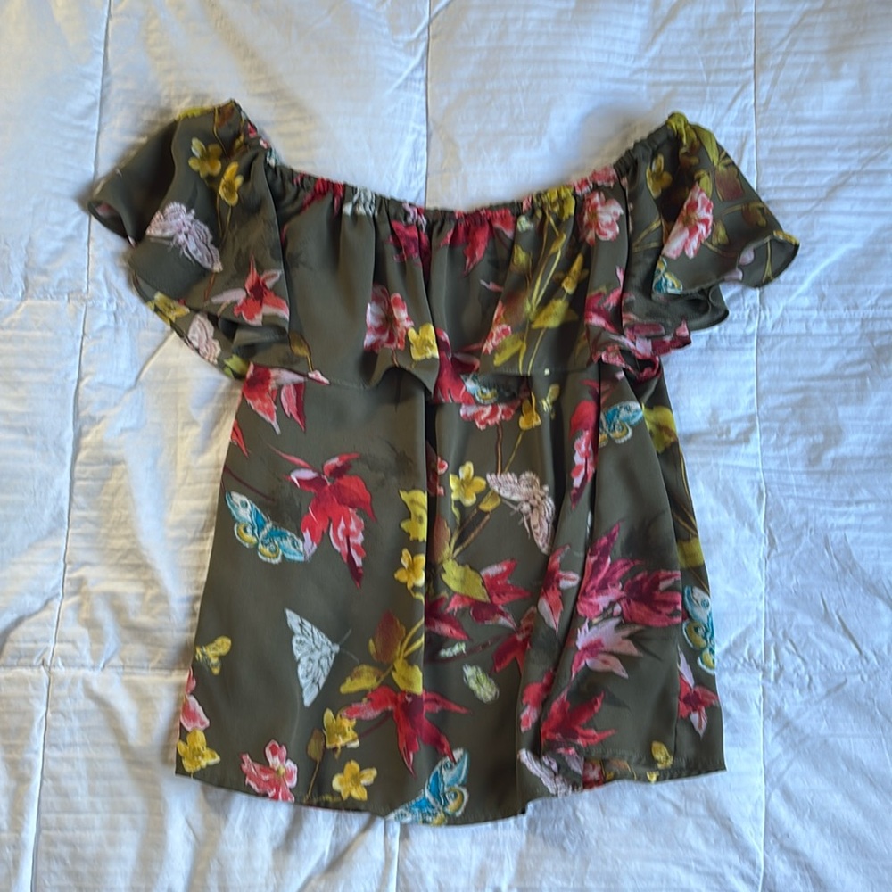Anthropologie Maeve XS off shoulder floral top